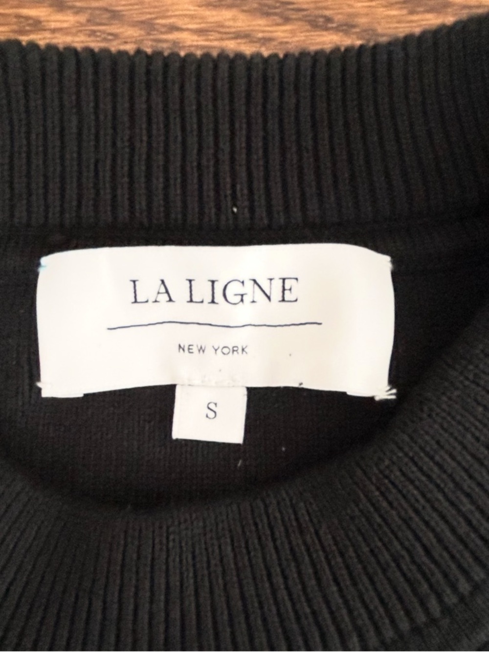 La Ligne black and white thin stripe sweater size small 100% cotton boxy cropped - Picture 3 of 8